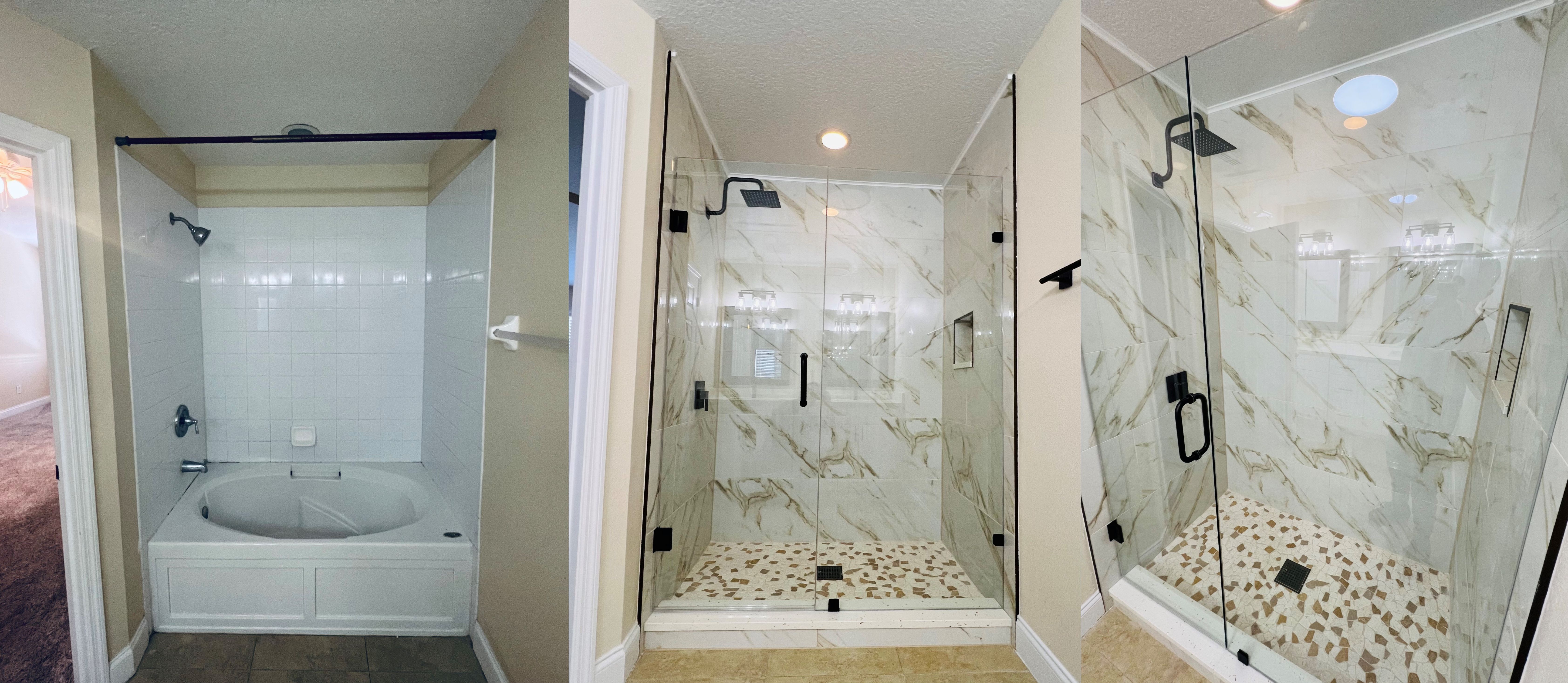 Orlando bathroom renovation remodeling tile shower doors contractors