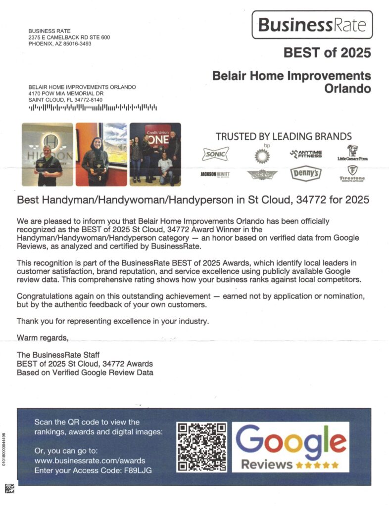 Best Handyman Award in St. Cloud FL